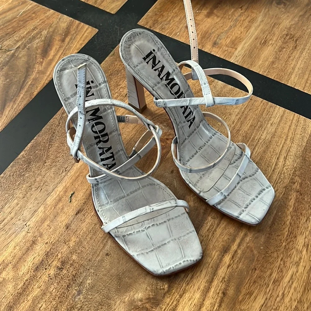 Bayard Heel in Powder Croc - Picture 1 of 5